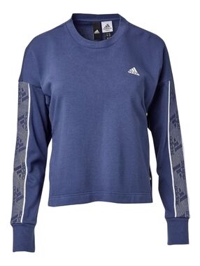 Adidas Crop Pullover Sweatshirt Womens Size Small Blue Athletic